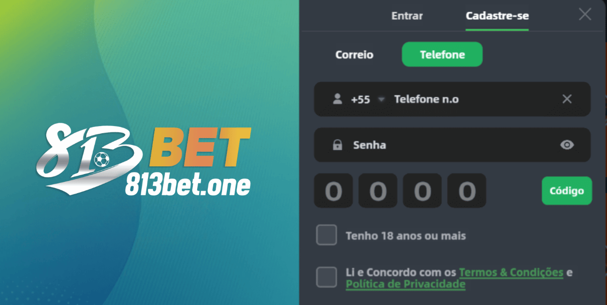 Etapas de login do 813Bet com número de telefone
